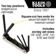 Klein Tools 70580 Folding Hex Key Set, 6-Key, Metric Sizes