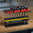 Klein Tools JTH610E Hex Key Set, SAE T-Handle, 6-Inch, with Stand, 10-Piece
