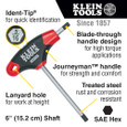 Klein Tools JTH610E Hex Key Set, SAE T-Handle, 6-Inch, with Stand, 10-Piece