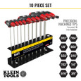 Klein Tools JTH610E Hex Key Set, SAE T-Handle, 6-Inch, with Stand, 10-Piece