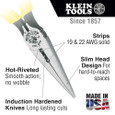 Klein Tools D203-6H2 Pliers, Needle Nose Side-Cutters, Stripping, 6-Inch