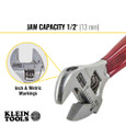 Klein Tools D506-4 Adjustable Wrench, Plastic Dipped, 4-Inch