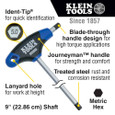Klein Tools JTH98M Hex Key Set, Metric, Journeyman™ T-Handle, 9-Inch with Stand, 8-Piece