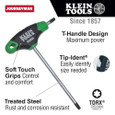 Klein Tools JTH6T10 T10 TORX® Hex Key, Journeyman™ T-Handle, 6-Inch