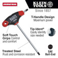 Klein Tools JTH6E09BE 9/64-Inch Ball-End Hex Key, Journeyman™ T-Handle, 6-Inch