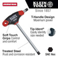 Klein Tools JTH9E08 1/8-Inch Hex Key, Journeyman™ T-Handle, 9-Inch
