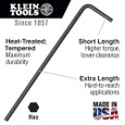 Klein Tools LLM3 Long-Arm Hex-Key, 3 mm