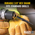 Klein Tools KTSB01 13-Step Drill Bit, 3/8-Inch Hex, Double Straight Flute, 1/8-Inch to 1/2-Inch