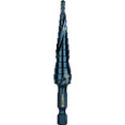 Klein Tools QRST01 Step Drill Bit, Quick Release, Double Spiral Flute, 1/8 to 1/2-Inch