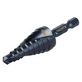 Klein Tools QRST03 Step Drill Bit, Quick Release, Double Spiral Flute, 1/4 to 3/4-Inch