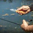 Klein Tools OFK000ORT KTO Resurgence Fishing Knife, Drop Point Blade, Orange Handle