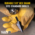 Klein Tools KTSB11 2-Step Drill Bit, 3/8-Inch Hex, Double Straight Flute, 7/8-Inch to 1-1/8-Inch