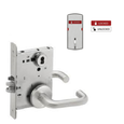 Schlage L9050 - Entrance/Office 03 Lever Mortise Lock - Grade 1 Non-Deadbolt Function Single Cylinder Keyed Lever Lock, Exterior Indicator "Locked/Unlocked"