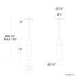 WAC Lighting 3" Sleek LED Indoor and Outdoor Pendant