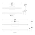 WAC Lighting 24" Parallax LED 3-CCT Wall Sconce WS-73124