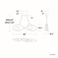 WAC Lighting 8.13" Solo LED Linear Chandelier