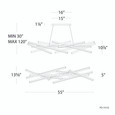 WAC Lighting 13.63" 8 Light 55 Parallax LED Linear Pendant