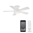 WAC Smart Fans 44" Odyssey 5-Blade Smart Flush Mount Ceiling Fan F-034L
