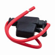 Bussmann HHM Eaton series HHM fuse holder, 32V, 24A, Non Indicating, Circuit protector, 12 AWG Red Lead Wire, Black