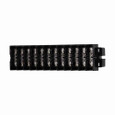 Bussmann KUX6-WNUV Eaton KU series panel mount terminal block connector, 600V, 60A, Short Block, Six-pole, Black, Molded nuclear grade noryl base, nickel-plated brass washer head - KUX6-WNUV