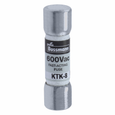 Bussmann KTK-8 Eaton series KTK fuse, LIMITRON Fast-acting fuse, Control circuits, lighting circuit protection, meter circuits, 8 A, Non-indicating, Ferrule end x ferrule end, 100 kAIC at 600 V, Nickel-plated bronze endcap,Melamine tube, 600 V
