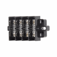 Bussmann KURL4-BP Eaton KU series panel mount terminal block connector, 600V, 60A, Four-pole, Black, Molded nuclear grade noryl base, nickel-plated brass philslot screw