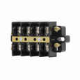 Bussmann KUSC12-00WCPT Eaton KU series panel mount terminal block connector, Top cover and two end plates, 600V, 60A, Shorting strap and screws, Twelve-pole, Black, Molded nuclear grade noryl base