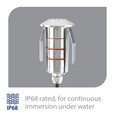 WAC Lighting LED 1in 12V Round Beveled Top Inground Indicator Light with Honeycomb Louver for Glare Control