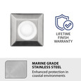WAC Lighting LED 2in 12V Square Beveled Top Inground Indicator Light