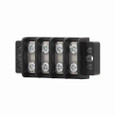Bussmann TB200-05QC7 Eaton TB200 series panel mount terminal block connector, Breakdown voltage 4800V, 300V, 30A, Barrier, Five-pole, Black, Molded thermoplastic base, tin-plated brass terminal, zinc-plated steel philslot screw - TB200-05QC7