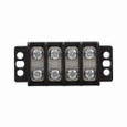 Bussmann TB200-06PQC20 Eaton TB200 series panel mount terminal block connector, Breakdown voltage 4800V, 300V, 30A, Barrier, Six-pole, Black, Molded thermoplastic base, tin-plated brass terminal, P-style steel SEMS screw