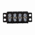 Bussmann TB100-30SP Eaton TB100 series panel mount terminal block connector, Breakdown voltage 3600V, 300V, 30A, Double row, barrier, 30-pole, #6-32 TPI Screw, Black, Tin-plated brass terminal, Zinc-plated Steel SEMS philslot screw