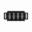 Bussmann TB300-06QC7 Eaton TB300 series panel mount terminal block connector, Breakdown voltage 7500V, 600V, 30A, Barrier, Six-pole, Black, Molded thermoplastic base, tin-plated brass terminal, zinc-plated steel philslot screw - TB300-06QC7