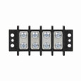 Bussmann TB400-08ST Eaton TB400 series panel mount terminal block connector, Breakdown voltage 7500V, 600V, 75A, Barrier, Eight-pole, Black, Molded thermoplastic base, tin-plated brass terminal, stainless steel philslot screw