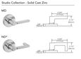 Sargent DL Series - Privacy (DLU65) Tubular Lock - Studio Collection - Solid Cast Zinc Lever Series