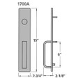Precision Hardware Inc (PHI) 1700 Series - Dummy Pull Function - Trim for 2000 Series Exit Devices