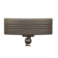 EXO Lightscaper RGBW Linear LED Floodlight - rear view showing die-cast aluminum housing with ribbed heat dissipation fins and knuckle ball mount in bronze finish