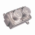 Crouse-Hinds 2613BF-480 Eaton series Pauluhn 261/262 receptacle, 20A, Three-wire, two-pole, Brass, Flush, One receptacle, 480 Vac