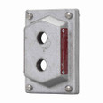 Crouse-Hinds DS442 Eaton series FlexStation DS blank cover, Feraloy iron alloy, Single-gang, 2 hole covers