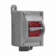 Crouse-Hinds EDS2130 SA Eaton series EDS snap switch control station, 20A, With switch, With one 3/4" hub, Copper-free aluminum, 1, Single-gang, Three-pole, 2, 120-277V, Dead end, 3-way, 3/4", 120-277 Vac