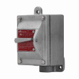 Crouse-Hinds EDS2130 SA Eaton series EDS snap switch control station, 20A, With switch, With one 3/4" hub, Copper-free aluminum, 1, Single-gang, Three-pole, 2, 120-277V, Dead end, 3-way, 3/4", 120-277 Vac
