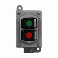 Crouse-Hinds EDS115 Eaton series EDS pushbutton control station, With pushbuttons, Feraloy iron alloy, Two circuit, 2, Single-gang, 2, Dead end, 1/2", 600 Vac