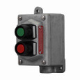 Crouse-Hinds EFS215 Eaton series EFS pushbutton control station, With pushbuttons, One 3/4" hub, Feraloy iron alloy, Two circuit, 2, 2, Single-gang, 2, Dead end, 3/4", 600 Vac