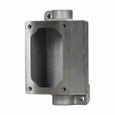 Crouse-Hinds EDSC171 Eaton series FlexStation EDS back box, Feraloy iron alloy, Single-gang, Through feed, 1/2"