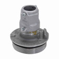 Crouse-Hinds GUA0687 Eaton series Condulet GUA fixture cover, 3" cover opening diameter, Copper-free aluminum, 3/4" fixture stem size, 12 thread pitch, Union hub type