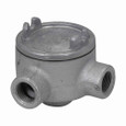 Crouse-Hinds GUAM69 Eaton series Condulet GUA conduit outlet box with cover, 5" cover opening diameter, Feraloy iron alloy, M shape, 2"
