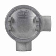 Crouse-Hinds GUAM69 Eaton series Condulet GUA conduit outlet box with cover, 5" cover opening diameter, Feraloy iron alloy, M shape, 2"