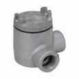 Crouse-Hinds GUAL16 Eaton series Condulet GUA conduit outlet box with cover, 3" cover opening diameter, Feraloy iron alloy, L shape, 1/2"