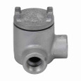Crouse-Hinds GUAL24 Eaton series Condulet GUA conduit outlet box with cover, 2" cover opening diameter, Feraloy iron alloy, L shape, 3/4"