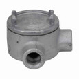 Crouse-Hinds GUAM16 Eaton series Condulet GUA conduit outlet box with cover, 3" cover opening diameter, Feraloy iron alloy, M shape, 1/2"